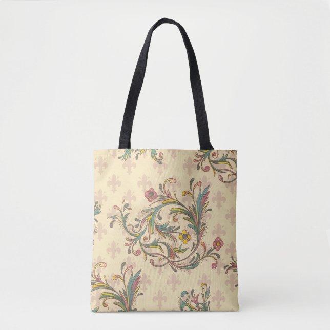 Italian Florentine Flourishes Pattern Tote Bag (Front)