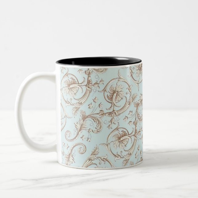 Italian Florentine Flourishes Two-Tone Coffee Mug (Left)