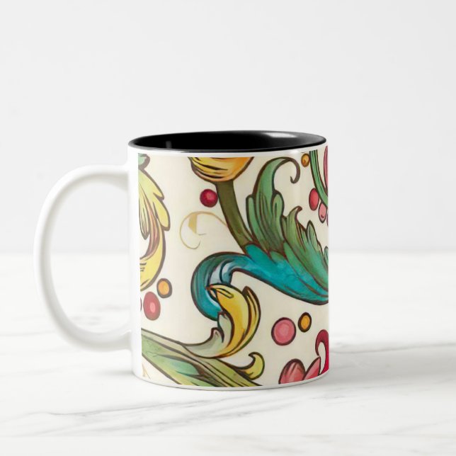 Italian Florentine Flourishes Two-Tone Coffee Mug (Left)