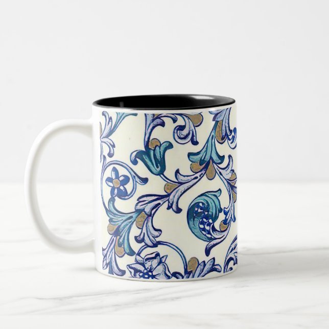 Italian Florentine Flourishes Two-Tone Coffee Mug (Left)