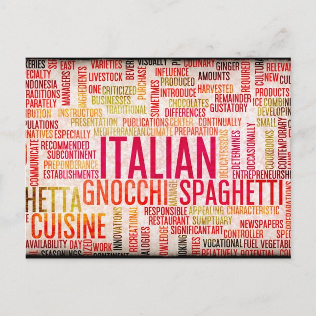 Italian Food and Cuisine Menu Background Postcard (Front)