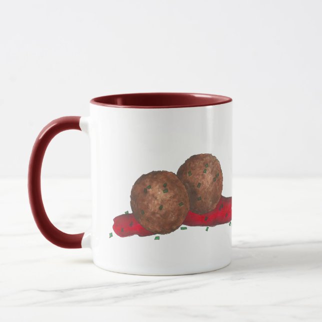 Italian Food Classic Meatballs Marinara Cooking Mug (Left)