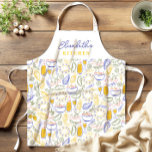 Italian Food Custom Name Apron<br><div class="desc">Whip up something wonderful in style with this charming personalised apron! Featuring a hand drawn italian food patternthis apron adds a touch of happiness to any kitchen. Customise it with any name to make it truly yours</div>