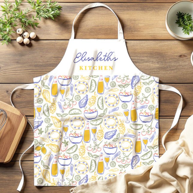 Italian Food Custom Name Apron (Creator Uploaded)