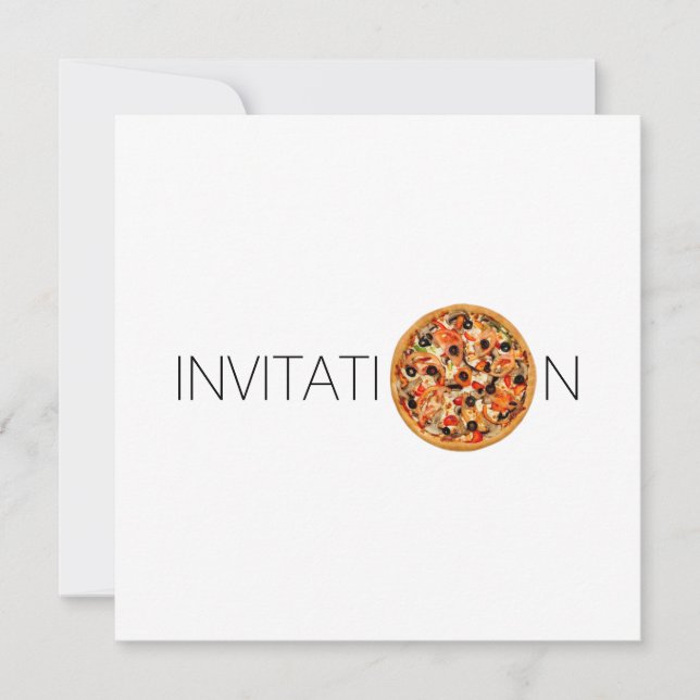 Italian Food Dinner Lunch Chef  Pizza Restaurant Invitation (Front)
