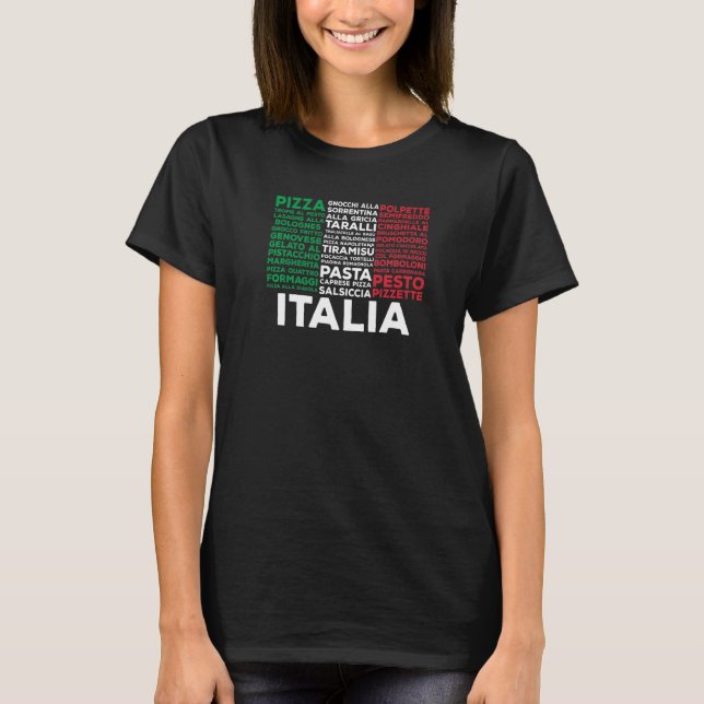 Italian Food Flag Italy Pasta Love Italia T-Shirt (Front)
