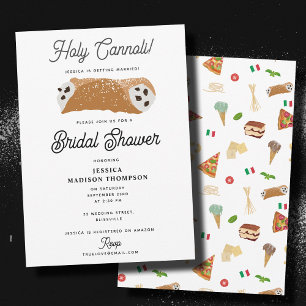 Italian Food Holy Cannoli Bridal Shower Wedding Invitation
