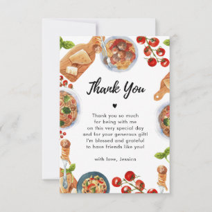 Italian Food Little Meatball Baby Shower Thank You