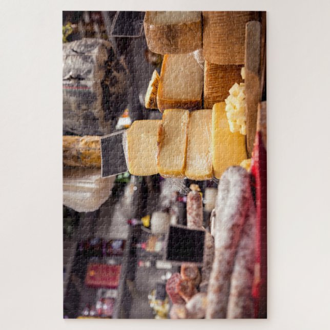 Italian food market with cheese and pepperoni wash jigsaw puzzle (Vertical)