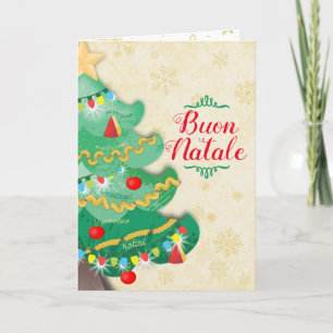 Italian food pasta Christmas tree chef catering Ho Holiday Card