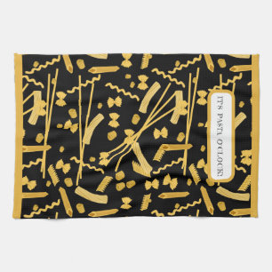 Italian food, pasta pattern tea towel