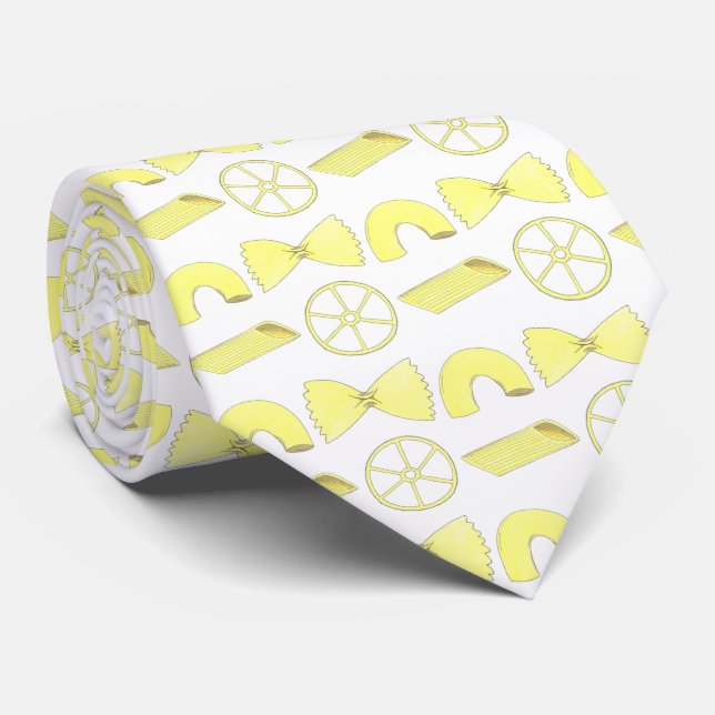 Italian Food Pasta Print Macaroni Penne Foodie Tie (Rolled)