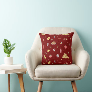 Italian food pattern. Seamless Italian foods Cushion