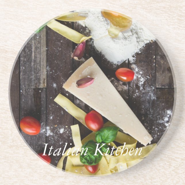 Italian Food Personalise Text Coaster (Front)