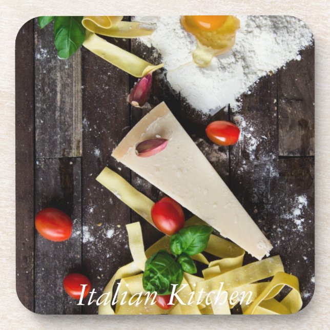 Italian Food Personalise Text Coaster (Front)