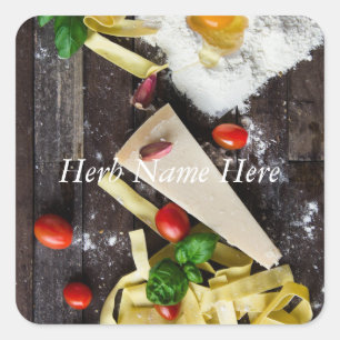 Italian Food Personalise Text Square Sticker