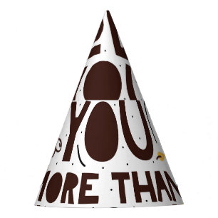 Italian food, pizza love lettering. party hat