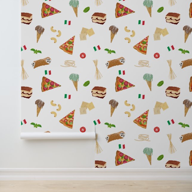 Italian Food Pizza Pasta Tiramisu Kitchen Wallpaper (Application)
