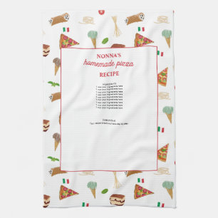 Italian Food Pizza Pasta Tiramisu Nonna Recipes Tea Towel