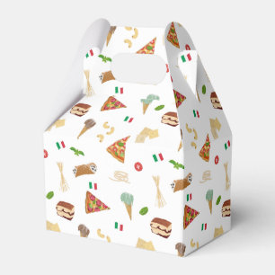 Italian Food Pizza Pasta Tiramisu Pattern Favour Box