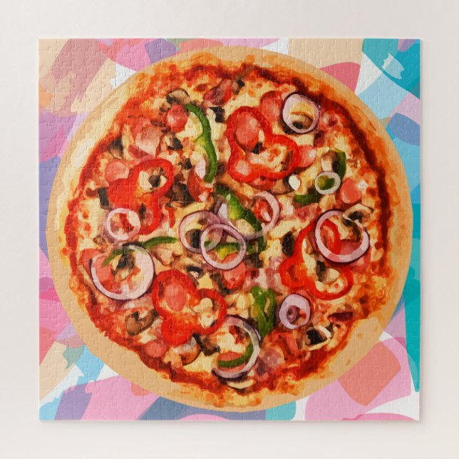 Italian Food Pizza Pie Challenging Jigsaw Puzzle (Vertical)