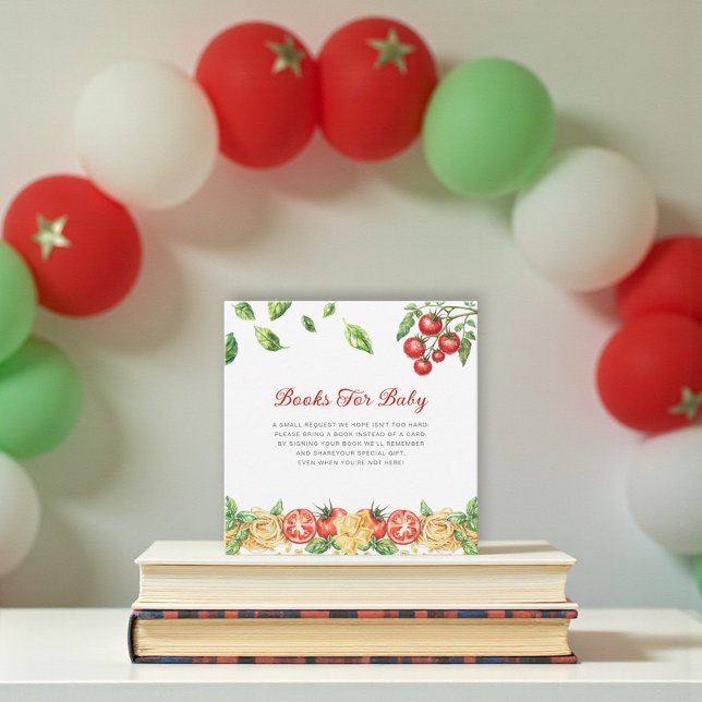 Italian Food Theme Baby Shower Books for Baby Enclosure Card (Creator Uploaded)