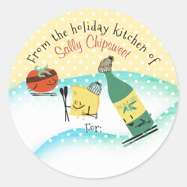 Italian food tomato sauce homemade Christmas Classic Round Sticker (Front)