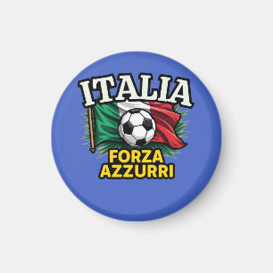 Italian Football Passion – Forza Azzurri Flag Magnet