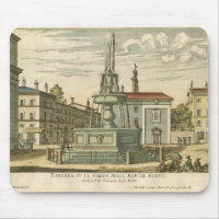 Italian Fountain in Town Square by Falda