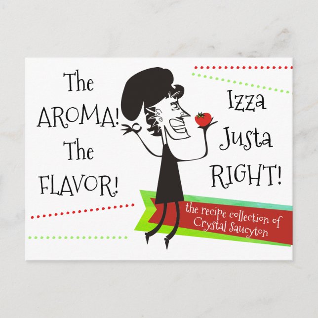 Italian French chef keeper cookbook recipe card (Front)