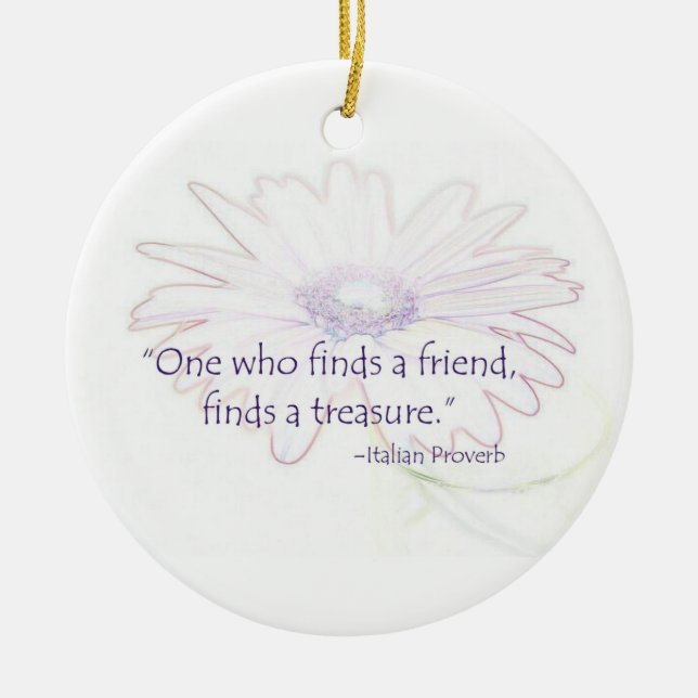 Italian Friendship Proverb Ornament (Front)