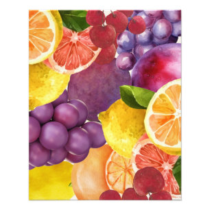 Italian Fruit Kitchen Print Watercolor Citrus