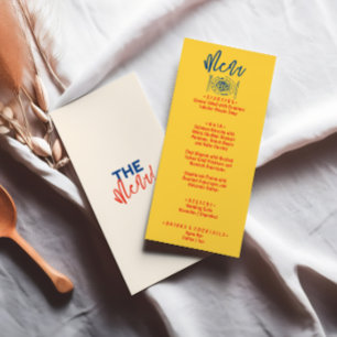 Italian Fun Colourful Handwritten Bold Fun Wedding Menu