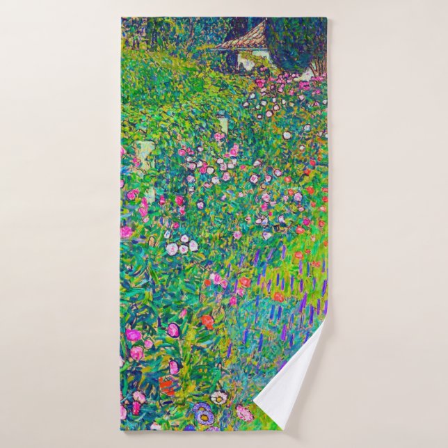 Italian Garden, Gustav Klimt Bath Towel (Bath Towel)