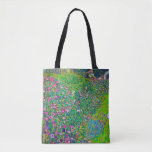 Italian Garden, Gustav Klimt Tote Bag<br><div class="desc">Gustav Klimt (July 14, 1862 – February 6, 1918) was an Austrian symbolist painter and one of the most prominent members of the Vienna Secession movement. Klimt is noted for his paintings, murals, sketches, and other objets d'art. In addition to his figurative works, which include allegories and portraits, he painted...</div>