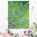 Italian Garden Landscape Gustav Klimt Postcard<br><div class="desc">A fine art postcard with the painting by the Austrian artist Gustav Klimt (1862-1918),  Italian Garden Landscape (1913). A lush garden of pink and white flowering shrubs with a villa in the background.</div>