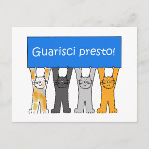 Italian get well son, Guarisci presto. Postcard