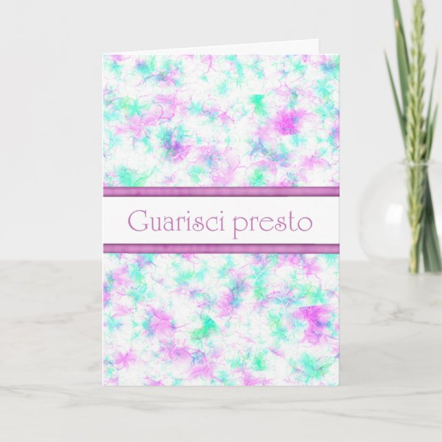 Italian Get Well Soon Quarisci Presto Girl card (Front)