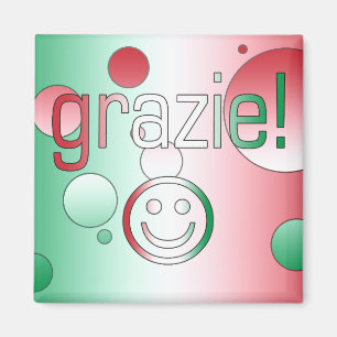 Italian Gifts : Thank You / Grazie Face Magnet