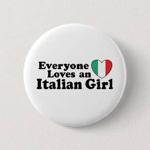 Italian Girl 6 Cm Round Badge
