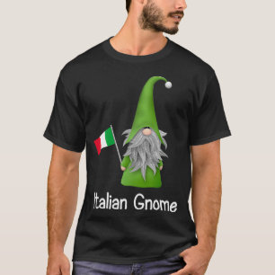 Italian Gnome Holding The Flag of Italy  T-Shirt