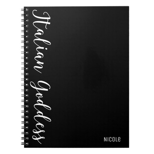 Italian Goddess Modern Custom Personalised Journal (Front)