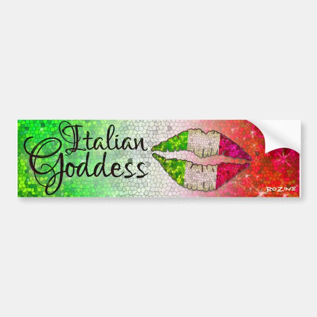Italian Goddess Princess Diva Italia Italy Glitter Bumper Sticker (Front)