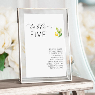 Italian Greece Lemon Citrus Wedding Table Numbers