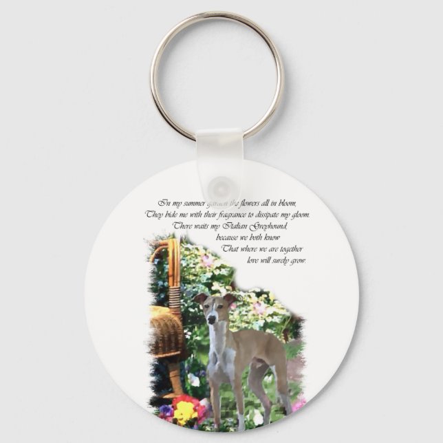 Italian Greyhound Art Gifts Key Ring (Front)