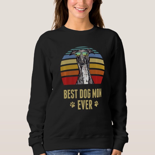 Italian Greyhound Best Dog Mum Ever Retro Sunset Sweatshirt (Front)