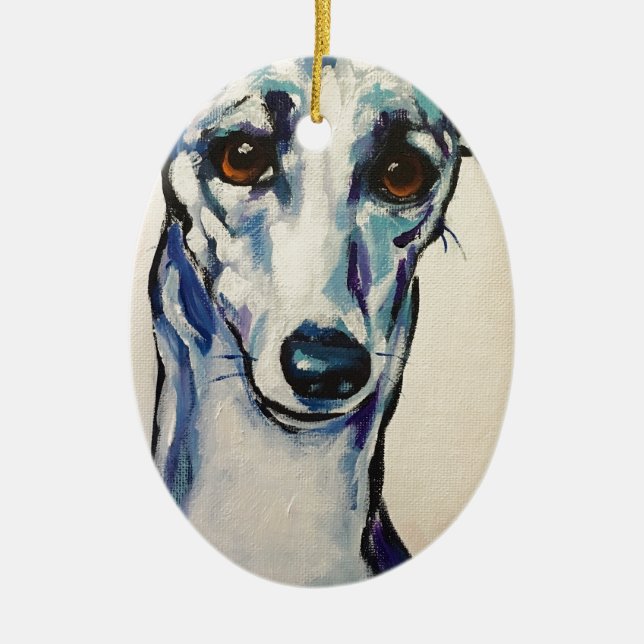 Italian Greyhound Ceramic Tree Decoration (Front)