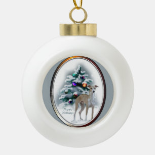 Italian Greyhound Christmas Ceramic Ball Christmas Ornament