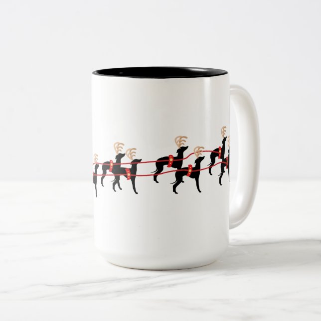 Italian Greyhound Christmas Dog Mug cup (Front Right)