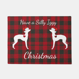 Italian Greyhound Christmas Door Mat, Iggy Rug